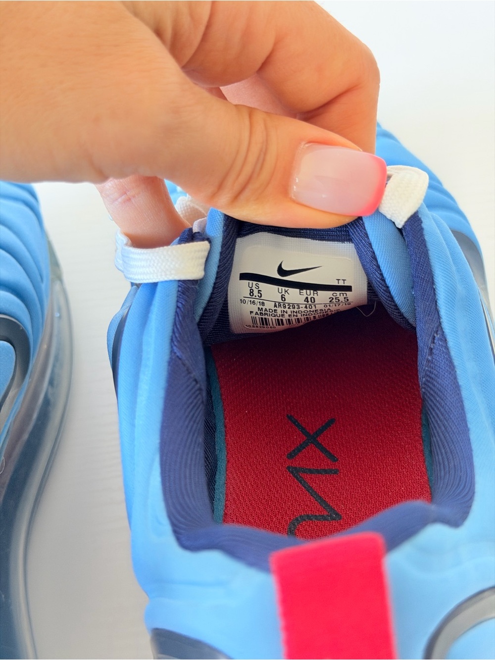 Nike Blue and Red Air Max 720 Sneakers Size 8.5 (25.5cm) - Picture 11 of 11